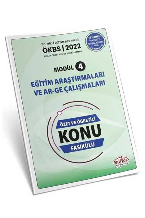 Editör 2022 MEB ÖKBS Uzman Öğretmen ve Başöğretmen Eğitim Araştırmaları Konu Fasikülü Modül 4