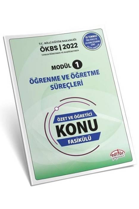 Editör 2022 MEB ÖKBS Uzman Öğretmen ve Başöğretmen Öğrenme ve Öğretme Süreçleri Öğretici Konu Fasikülü Modül-1 Editör Yayınları