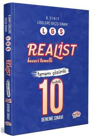 Editör 8. Sınıf LGS Realist Tamamı Çözümlü 10 Deneme Sınavı Editör Yayınları