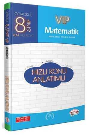 Editör 8. Sınıf Matematik VIP Hızlı Konu Anlatımlı Editör Yayınları