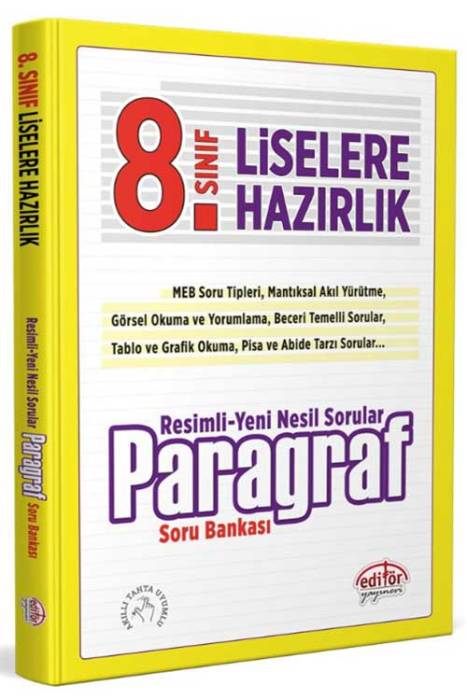 8. Sınıf Resimli Yeni Nesil Sorularla Paragraf Soru Bankası Editör Yayınevi