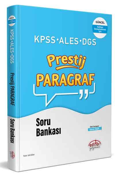 Editör KPSS-ALES-DGS Prestij Paragraf Soru Bankası Editör Yayınları