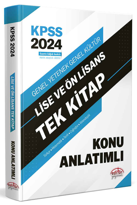 2024 KPSS Lise ve Ön Lisans Tek Kitap Konu Anlatımı Editör Yayınevi