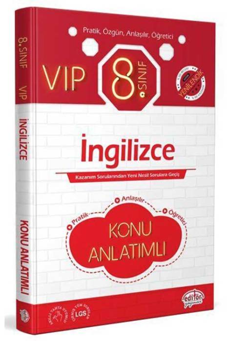 Editör VİP 8. Sınıf İngilizce Konu Anlatımlı Editör Yayınları