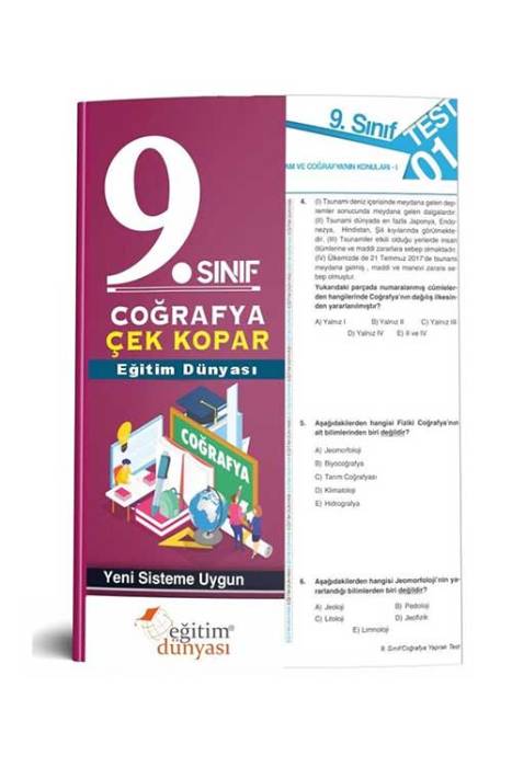 Eğitim Dünyası 2020 9. Sınıf Coğrafya Çek Kopar Yaprak Test Eğitim Dünyası Yayınları