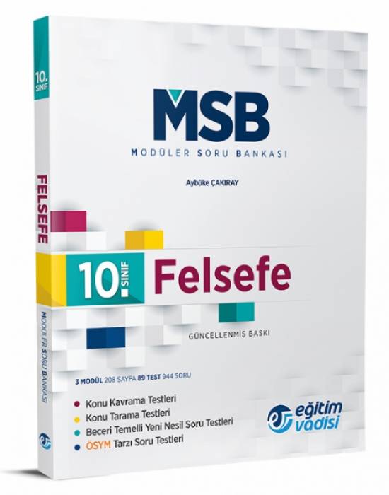 Eğitim Vadisi 10.Sınıf Felsefe Modüler Soru Bankası Eğitim Vadisi Yayınları