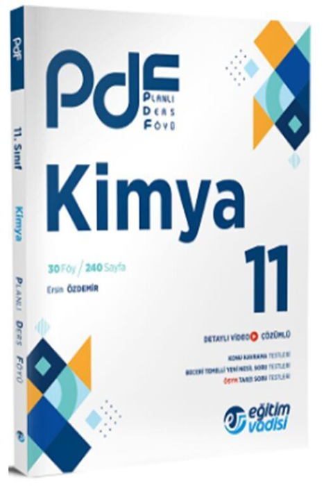 11. Sınıf Kimya PDF Planlı Ders Föyü Eğitim Vadisi Yayınları