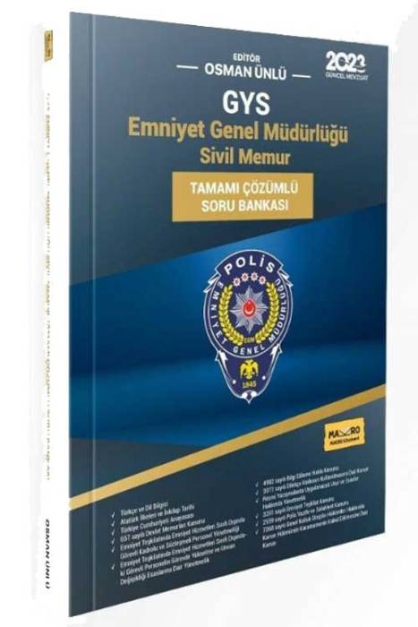 Emniyet Genel Müdürlüğü Görevde Yükselme Sınavı Soru Bankası Makro Yayıncılık