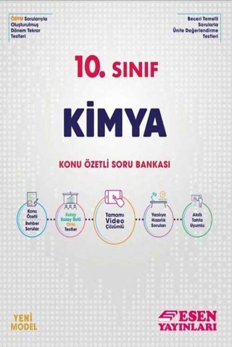 Esen 10. Sınıf Kimya Konu Özetli Soru Bankası Esen Yayınları