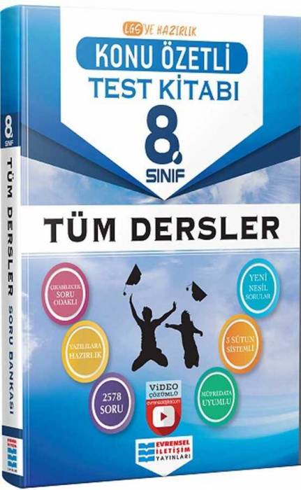 Evrensel 8. Sınıf Tüm Dersler Konu Özetli Video Çözümlü Test Kitabı Evrensel İletişim Yayınları