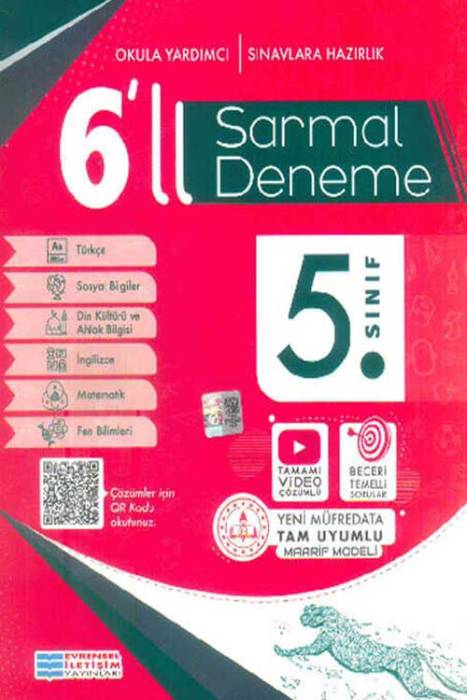 5. Sınıf Sarmal 6'lı Deneme Sınavı Evrensel İletişim Yayınları