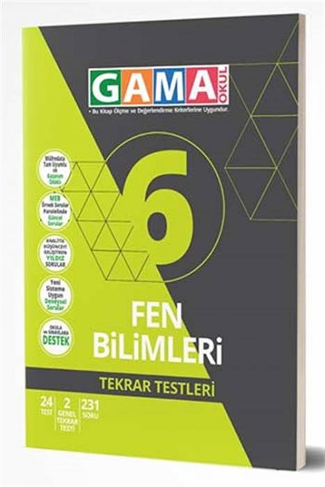 Gama 6. Sınıf Fen Bilimleri Tekrar Testleri Gama yayınları