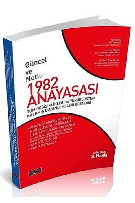 Güncel ve Notlu 1982 Anayasası 8. Baskı Savaş Yayınevi