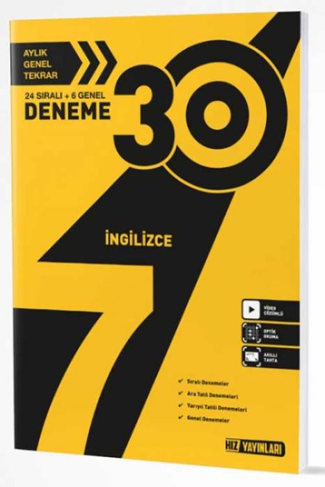 Hız 7. Sınıf İngilizce Bilgiler 30 Deneme Hız Yayınları