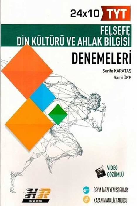 Hız ve Renk TYT Felsefe Din Kültürü ve Ahlak Bilgisi 24 x 10 Denemeleri Hız ve Renk Yayınları