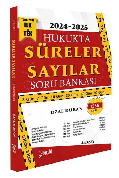 Hukukta Süreler - Sayılar Soru Bankası Yetki Yayıncılık