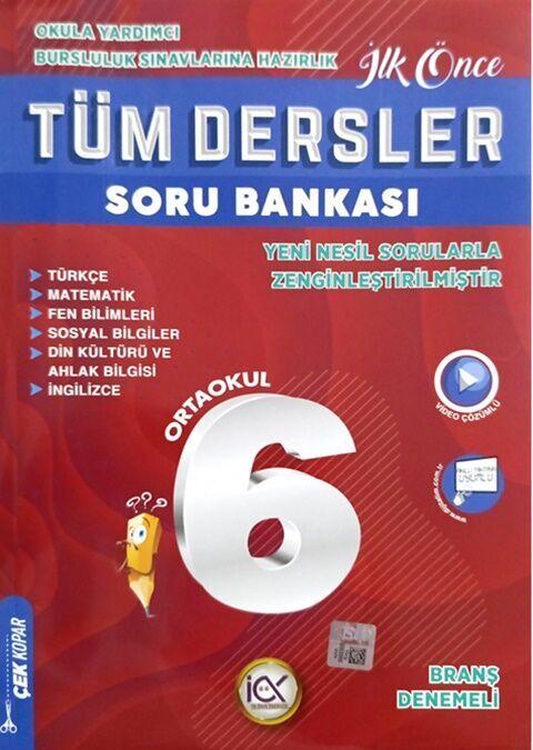 İlk Önce Yayıncılık 6. Sınıf Tüm Dersler Soru Bankası