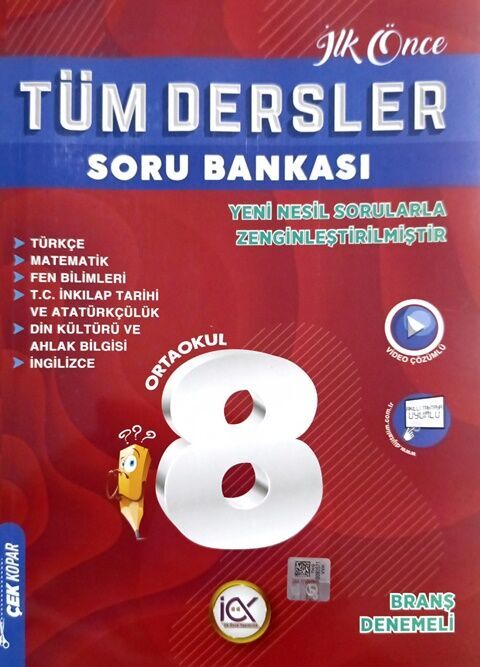 İlk Önce Yayıncılık 8. Sınıf Tüm Dersler Soru Bankası