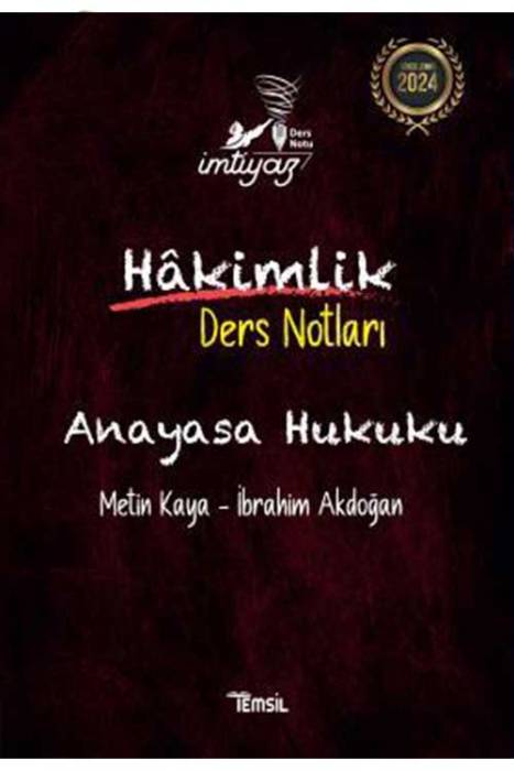 İmtiyaz Hakimlik Ders Notları Anayasa Hukuku Ders Notu Temsil Yayınları