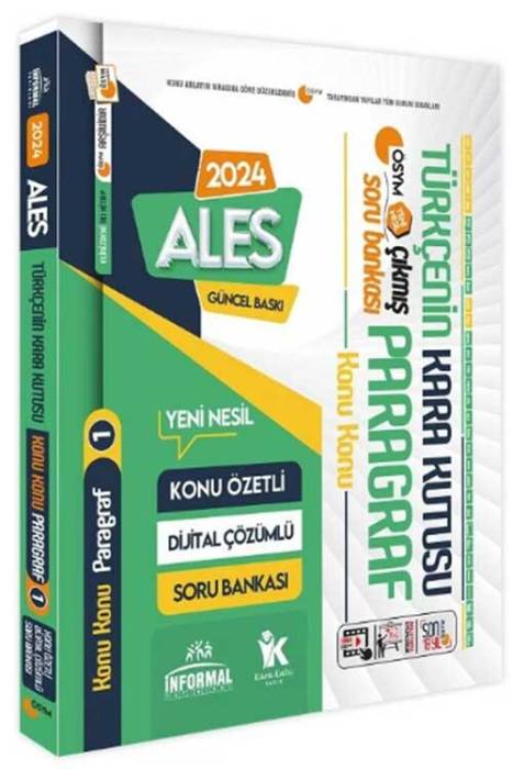 2024 ALES Türkçenin Kara Kutusu Paragraf Konu Konu Çıkmış Sorular Soru Bankası-1 İnformal Yayınları