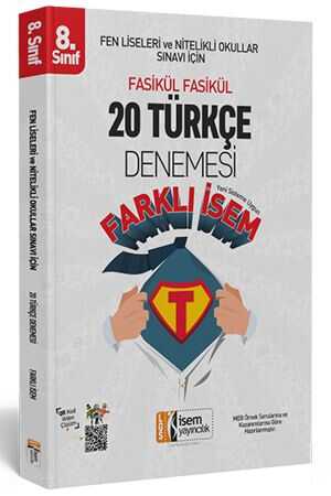 İsem 2019 LGS Farklı İsem 8. Sınıf Türkçe 20 Deneme İsem Yayıncılık