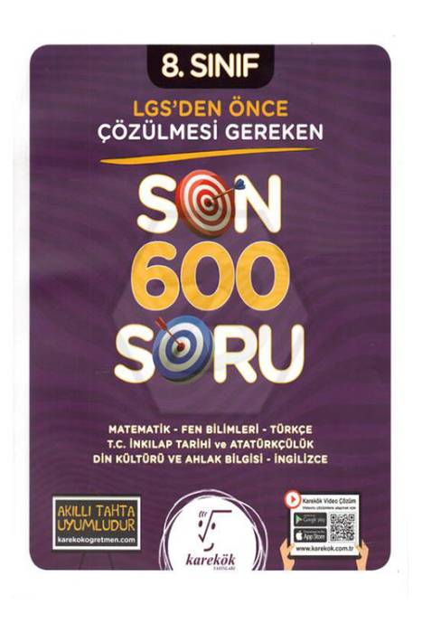 Karekök 8.Sınıf LGS Öncesi Çözülmesi Gereken Son 600 Soru Karekök Yayınları