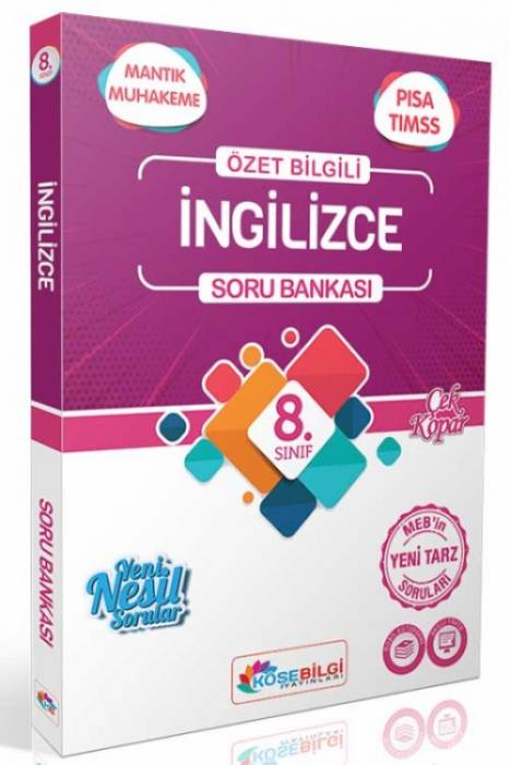 Köşebilgi 8. Sınıf Konu Özetli İngilizce Soru Bankası Köşebilgi Yayınları