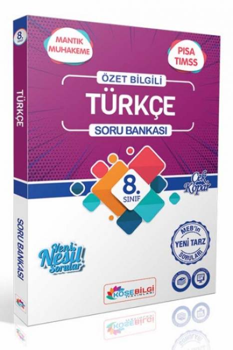 KöşeBilgi 8. Sınıf Türkçe Özet Bilgili Soru Bankası KöşeBilgi Yayınları