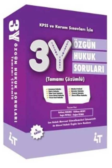 KPSS A Grubu 3Y Özgün Hukuk Soruları 8. Baskı 4T Yayınları