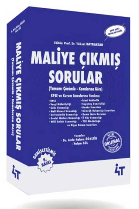 KPSS A Grubu Maliye Çıkmış Sorular Çözümlü 8. Baskı 4T Yayınları