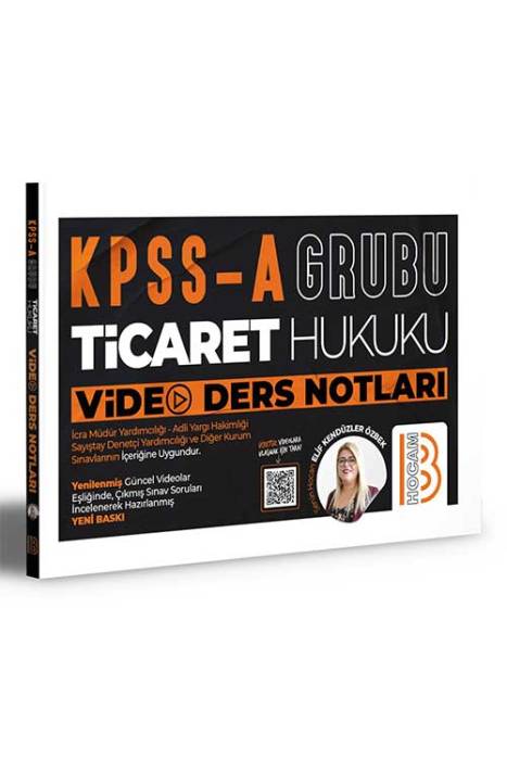 KPSS A Grubu Ticaret Hukuku Video Ders Notları Benim Hocam Yayınları