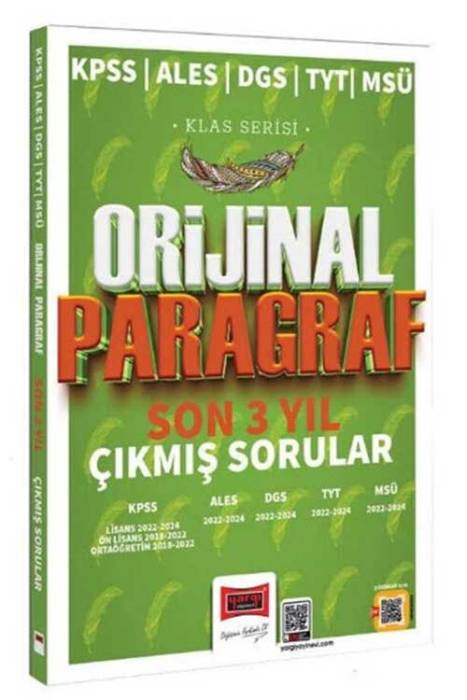 KPSS ALES DGS TYT MSÜ Paragraf Orijinal Son 3 Yıl Çıkmış Sorular Klas Serisi Yargı Yayınları