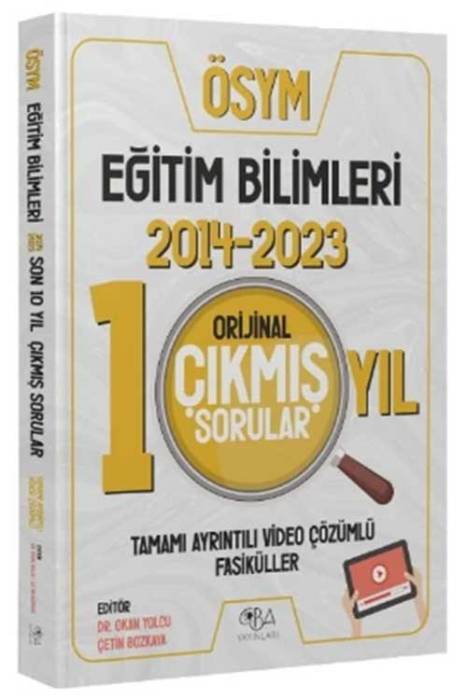 KPSS Eğitim Bilimleri 2014-2023 Orijinal Son 10 Yıl Çıkmış Sorular Video Çözümlü CBA Yayınları