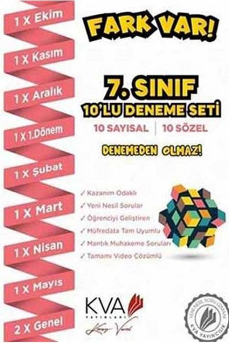 Koray Varol 7. Sınıf Fark Var 10 lu Deneme Seti Koray Varol Yayınları