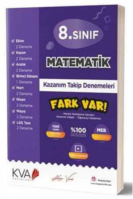 Koray Varol 8. Sınıf Matematik Fark Var Kazanım Takip Koray Varol Yayınları