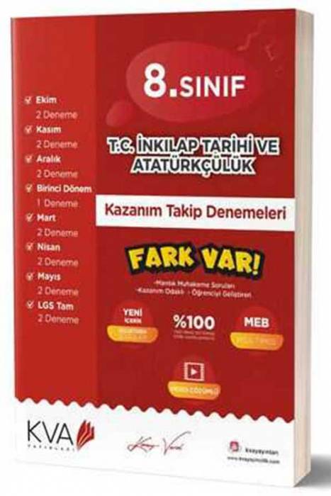 Koray Varol 8. Sınıf T.C. İnkılap Tarihi ve Atatürkçülük Kazanım Takip Denemeleri Koray Varol Yayınları