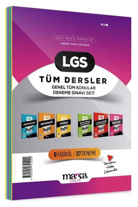 LGS Genel Konular Tüm Dersler Deneme Sınavı Seti 6 Fasikül 27 Deneme Marka Yayınları