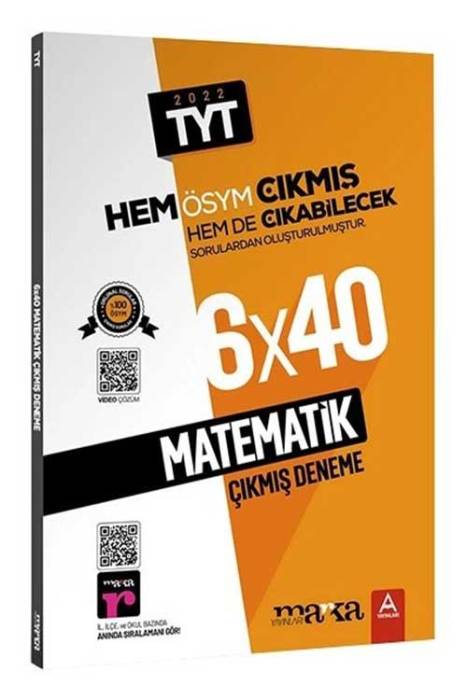 Marka 2022 YKS TYT Matematik 6x40 Çıkmış ve Çıkabilecek Denemeler Marka Yayınları