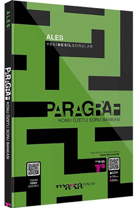Marka 2023 ALES Paragraf Konu Özetli Yeni Nesil Soru Bankası Tamamı Video Çözümlü Marka Yayınları