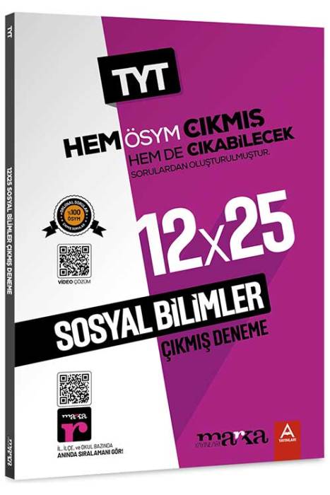 TYT Sosyal Bilimler ÖSYM Çıkmış ve Çıkabilecek Sorulardan Oluşturulmuş 12 Deneme Sınavı Tamamı Video Çözümlü Marka Yayınları