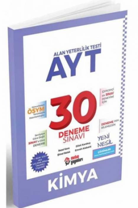 Metin AYT Kimya 30 Deneme Sınavı Metin Yayınları