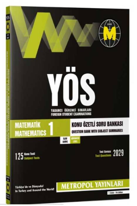 Metropol YÖS Matematik Konu Özetli Soru Bankası 1 (İleri Seviye) Metropol Yayınları