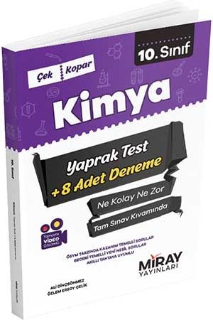 Miray 10. Sınıf Kimya Çek Kopar Yaprak Test + 8 Deneme Miray Yayınları