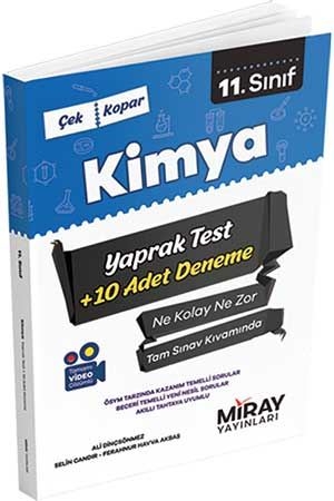 Miray 11. Sınıf Kimya Çek Kopar Yaprak Test + 10 Deneme Miray Yayınları