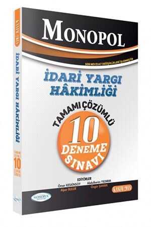 Monopol İdari Yargı Hakimliği Tamamı Çözümlü 10 Deneme Sınavı Monopol Yayınları