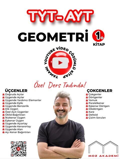 Moz Akademi TYT AYT Geometri 1. Kitap Tamamı Çözümlü Soru Bankası