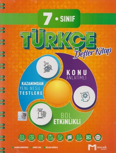 Mozaik Yayınları 7. Sınıf Türkçe Defter Kitap