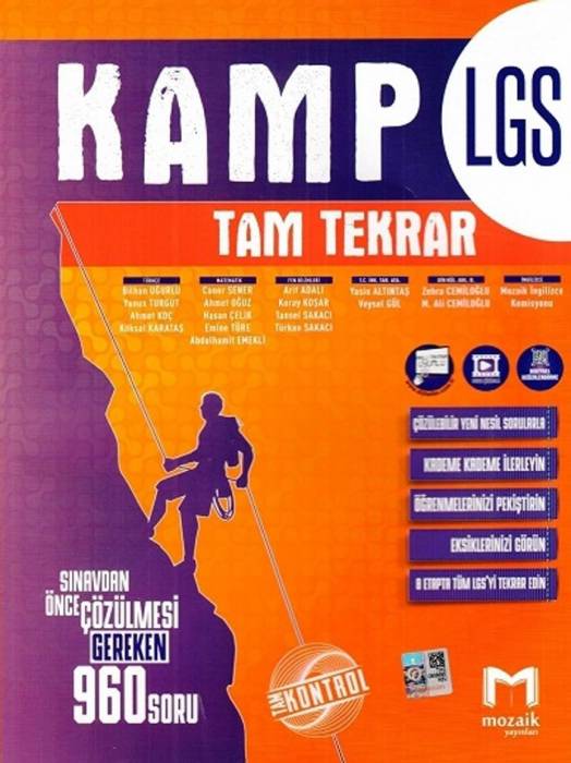 Mozaik 8. Sınıf LGS Kamp Tam Tekrar Mozaik Yayınları