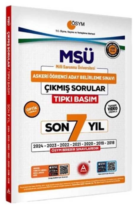 MSÜ Son 7 Yıl Tıpkı Basım Çıkmış Sorular A Yayınları