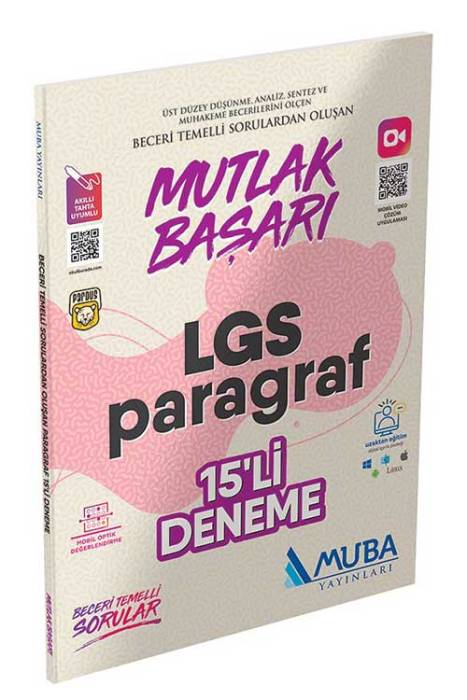 Muba 8. Sınıf LGS Paragraf Mutlak Başarı 15 li Deneme Muba Yayınları